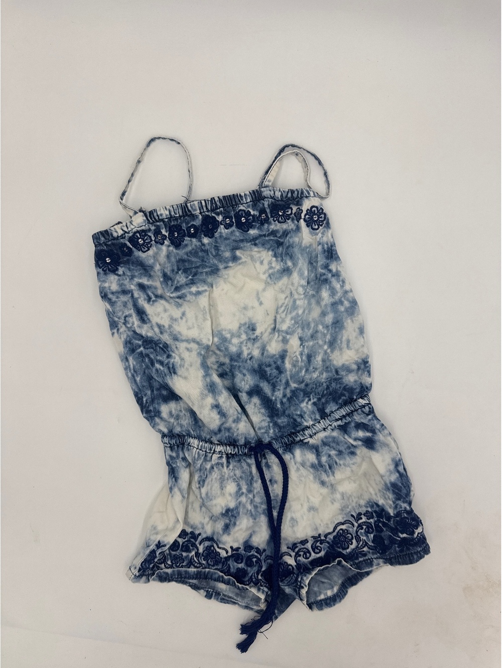 Justice Girls' Blue Tie-Dye Romper Size 7
